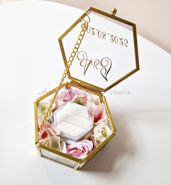 Кутийка за сватбени халки "Rose"